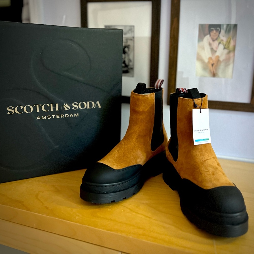 Scotch & Soda Aubri Leather & suede combat boots